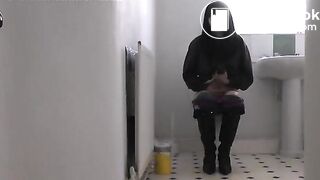 Sharada pooping on the toilet