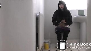 Sharada pooping on the toilet