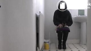 Sharada pooping on the toilet