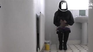 Sharada pooping on the toilet