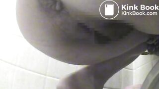 girl pushing a pile of shit out and moans