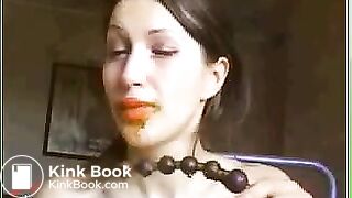 scat girl eating own shit