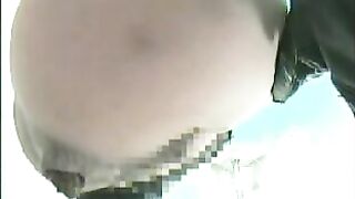 japanese women takes a big  poop with prepoop fart