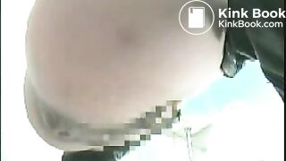 japanese women takes a big  poop with prepoop fart