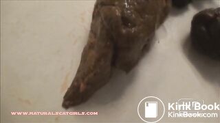 young babe shitting in front of toilet