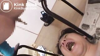 Long shit into his opened mouth