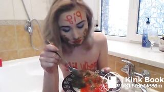 DirtyLena eats shit and puke