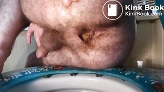 Shitting on the toilet