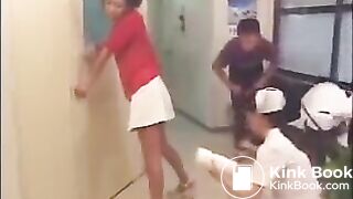 Girl shitting in doctors office