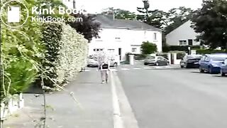 Blonde mature shitting in public