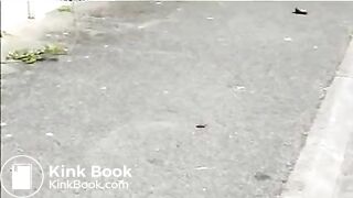 Blonde mature shitting in public