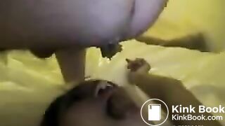 girl moans while eating log