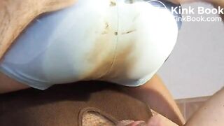 Young blonde doing scat sex