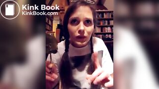 Lunatic chick eats a scatcicle