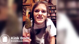 Lunatic chick eats a scatcicle