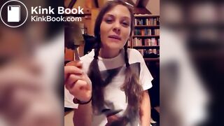 Lunatic chick eats a scatcicle