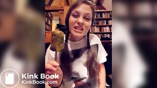 Lunatic chick eats a scatcicle