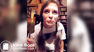 Lunatic chick eats a scatcicle