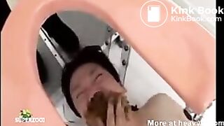 Mans Face As Human Toilet