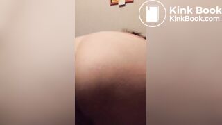 Cleaning her hole after she takes a shit!