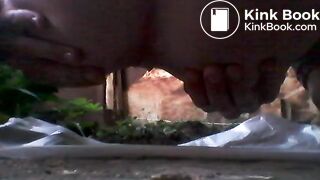 Many Farts and Poop Outdoor - Close Up Shot