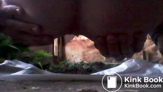 Many Farts and Poop Outdoor - Close Up Shot