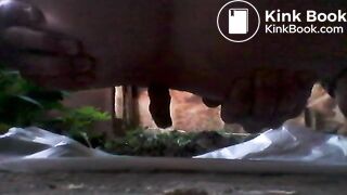 Many Farts and Poop Outdoor - Close Up Shot