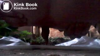 Many Farts and Poop Outdoor - Close Up Shot