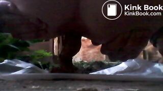 Many Farts and Poop Outdoor - Close Up Shot