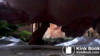 Many Farts and Poop Outdoor - Close Up Shot