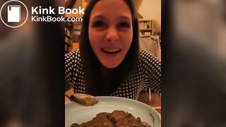 Same crazy chick eating a plate of shit