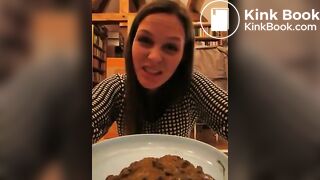Same crazy chick eating a plate of shit