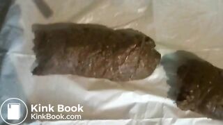 Huge poop and anal dildo