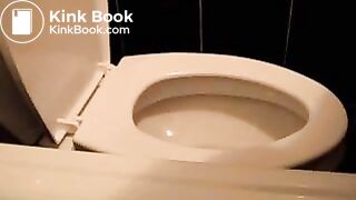 Girl pooping on toilet