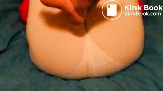 Peeprincess white pantyhose enema release