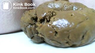 Pretty buxom blonde farts and shits