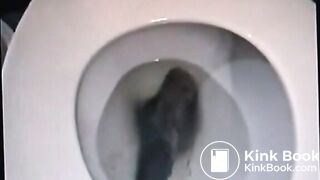 Vintage video of a brunette milf shitting a big one