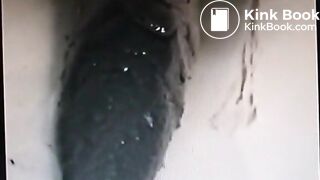 Vintage video of a brunette milf shitting a big one