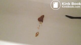 Chubby redhead pooping