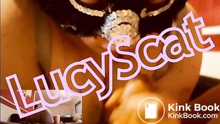 Gagging Blowjob, dirty Handjob and shit smeared dildo!  LucyScat