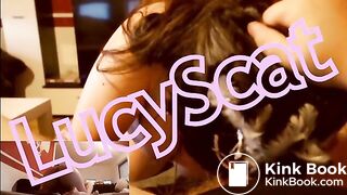 Gagging Blowjob, dirty Handjob and shit smeared dildo!  LucyScat