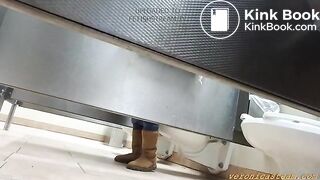 Belly pain in a public toilet