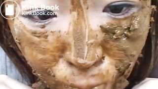 Japanese Eating her own shit