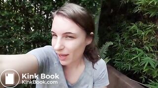 German girl shits Long turd outside