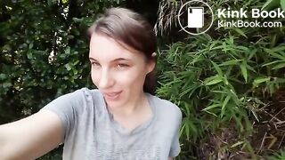 German girl shits Long turd outside