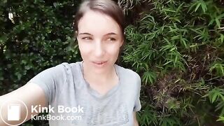 German girl shits Long turd outside