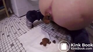 huge constipated poop young woman