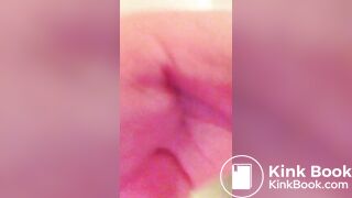 Girl records herself pooping in a box with papers