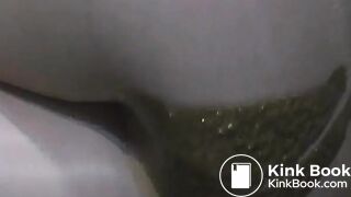 pretty brunette poos in pantyhose