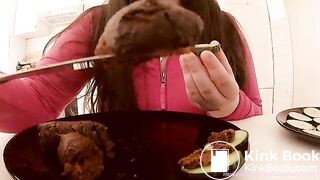 Fresh scat meal for my slave  LucyScat